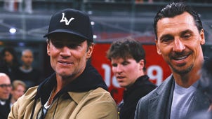 FIFA WORLD CUP MEN Trending Image: The GOAT Meets The Lion: Tom Brady, Zlatan Ibrahimovic Link Up At AC Milan Match